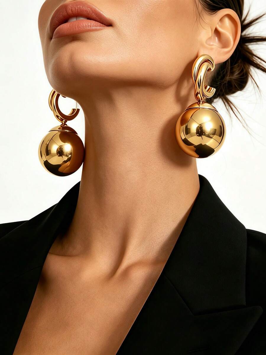 1 Pair Women's Vintage European & American Style Metal Intertwined ...