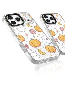 XUSTIO Halloween Ghost Pumpkin Lantern Candy Moon Star Couple Best Friend Phone Case, Dual-Color TPU Shockproof Protective Cover, Highly Attractive Holiday Gift, Compatible With Apple 11-18 Pro ProMax Plus - Clear - View 8