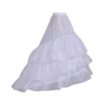 Long Train White 3-Layer Ruffle Petticoat, Soft No-Hoop Crinoline Underskirt, Elastic Waist Wedding Dress Slip For Bride Halloween Costume - Multicolor - View 7