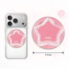 1pc Creative Star Mirror Epoxy Air Cushion Phone Stand, Strong Suction Desktop Slouchy Bracket - Multicolor - View 4