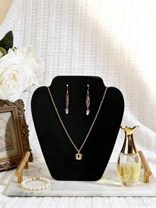 Jewelry Display Stand With Bust Mannequin, Necklace Pendant Earring Display Rack, Tower-Shaped Display Stand, Suitable For Valentine's Day And Back To School Season - Multicolor - View 4