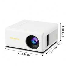 Portable Mini Projector, Supports 1080P Home Theater Projector, Phone Connection, Compact Movie Projector, Suitable For Camping, Bedroom, Outdoor Use - White PD Version-1080P - View 2
