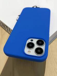 1pc Luxury Liquid Silicone Phone Case, Compatible With Apple 17 Air 16e 11 13 12 14 15 Pro Max, Compatible With IPhone 16 Pro Max, Shockproof Protective Cover - Sapphire Blue - View 6