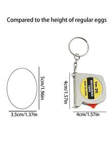 7pcs Portable Steel Tape Measure Keychain, Mini Ruler Key Ring, DIY Tool 1m Measuring Tape Keychain, Men's Car Key Chain Accessories Packaging Decoration, Gift - Multicolor - View 4