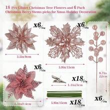Sparkling Christmas Products - Flower Clips, Christmas Trees, Wreath Decorations, Artificial Flowers, Picking Decorations, DIY Wreath Decorations, New Year's Wedding, Home Furnishings, Party - Multicolor - View 2
