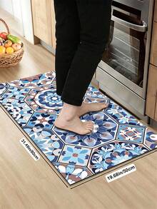 1/2pcs Diatomaceous Earth Bath Mat, Vintage Bohemian Floral Pattern Style, Super Absorbent, Non-Slip, Perfect For Bathroom, Kitchen And Dining Room, Quick Drying, Ideal Gift For Home Decor And Bathroom Mat - Multicolor - View 14