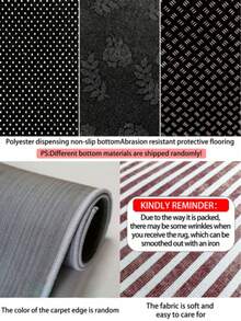 1pc Classic Black-And-White Color Blocking Kitchen Mat, 0.6mm Plush Velvet, Soft And Machine Washable, Suitable For Kitchens, Corridors, Bathrooms, Living Rooms, Outdoor Entrances, And Toilets, Usable Year-Round And Appropriate For Various Occasions. - Multicolor - View 6