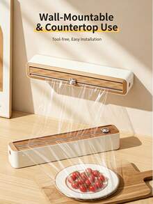 1PC/5PCSPlastic Wrap Cutter, Household Kitchen Foil Dispenser With Slide Cutter, Portable Storage Box For Cling Film, Aluminum Foil & Baking Paper, Multicolor Optional, Countertop Organizer For Food Wrapping, Easy To Use For Home Cooking & Meal Prep - Multicolor - View 8