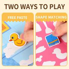 1pc Reusable DIY Sticker Book For Kids, Multi-Scene And Multi-Theme Bubble Stickers, Creative Jelly Stickers, Portable Quiet Busy Sticker Book, Children's Sticker Toy Christmas Gift - Multicolor - View 6