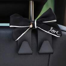 2pcs Car Fashion Cute Bow Seat Back Hooks, Car Interior Storage Hooks - A - View 4