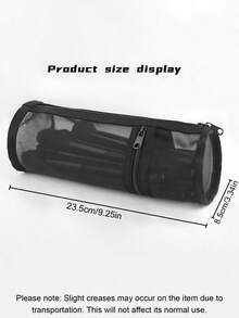 1/2pcs Mesh Dual-Use Makeup Brush Storage Bag, Vertical Pen Holder Storage, Portable Zipper Large Capacity, Convenient For Storing Makeup Brushes, Unisex, Suitable For Bathroom, Indoor, Outdoor, Travel, Vacation, Perfect Gift For Friends And Family - Multicolor - View 7