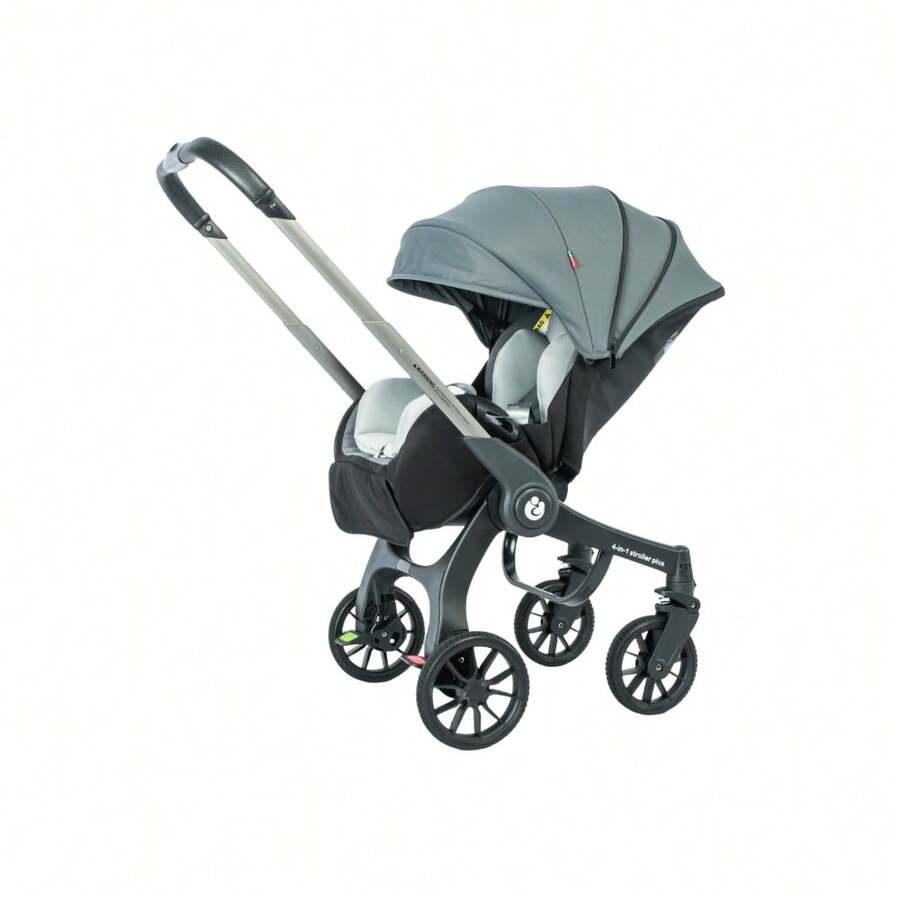 YAZOCO 2-In-1 Travel Baby Stroller Lightweight, Folds InOne Click, Large Capacity Bottom Storage Basket, Anti-Slip Wheels, Convertible, For Toddlers - Grey - View 1