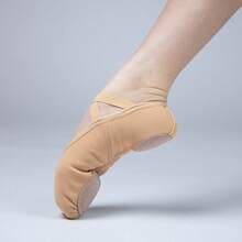 Wuyuan Double Layer Elastic Canvas Ballet Shoes/Dance Shoes, Soft Lining, Stable And Comfortable, Suitable For Ballet, Jazz Dance, Modern Dance And Pilates - Color - View 3