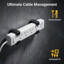 14pcs Plastic Power Socket Mounting Brackets Wall Mount With Screws Cable Management Holder Suitable For Home Office Desk Underneath TV Back Wall Installation Storage - Plug Storage Holder - View 2