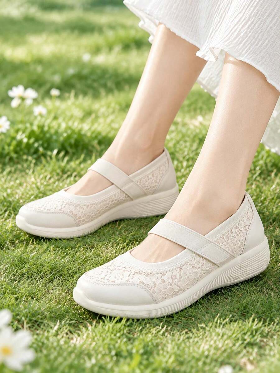 Skechers 女款休閒鞋 舒緩休閒鞋 MODERN COMFORT 系列 時尚休閒鞋 舒適通勤日常休閒運動鞋 158763-OFWT - 乳白色 - 查看 1