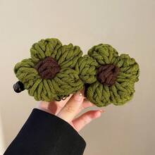 3/1pc Cute Knitted Flower & Banana Hair Clips, Vintage Style Y2K Women's Hair Clips - Multi-color - View 10
