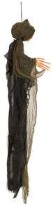 KIWI Hanging Ghost Pumpkin Decoration 98 Cm, Terrifying And Detailed Ornament With Frayed Fabric, Ideal For Halloween - Option 3 - View 5