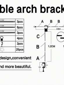 Hot-Selling New Desktop Arch Stand, Adjustable Iron Arch Frame For Birthday Party Decoration Background - Multicolor - View 2