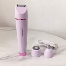 Rechargeable 3-In-1 Electric Trimmer & Shaver, 3 Interchangeable Washable Trimmer Heads, Compact Grooming Kit With Contoured Design, Suitable For Nose Hair, Ear Hair, Bikini Area, Underarms, Legs, Home & Travel Use - Upgraded Version - View 10
