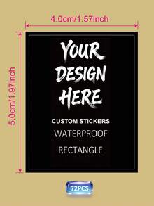 1/32/72/104pcs Custom Printed Rectangle Labels For Bottle, Personalized Waterproof Rectangular Stickers, Customized Printed Rectangle Label For Candles, Jars, Packaging Seals, Product Labels, Rectangle Sticker For Business Logo - Multicolor - View 64