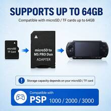 محول ذاكرة DATA FROG Memory Stick Pro Duo ل- PSP 1000/ 2000/ 3000 من Micro SD TF إلى MS Card محول توصيل وتشغيل - النوع 1 - مشاهدة 4