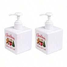 Square Plastic Foam Soap Dispenser Bottle With "Freezin' Season" Winter Christmas Print, Foaming Hand Soap Pump Bottle For Bathroom Countertop Home Decor - Multicolor - View 8