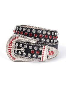 1pc Sparkling Rhinestone Belt Street Fashion Suitable For Plus Size Women And Men - Perfect For Western Cowgirl And Cowboy Outfits, Dresses And Jeans - Multicolor - View 1