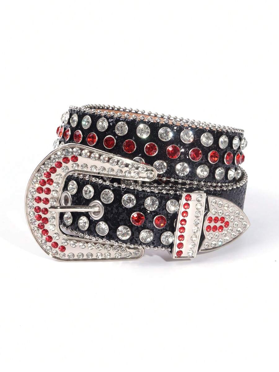1pc Sparkling Rhinestone Belt Street Fashion Suitable For Plus Size Women And Men - Perfect For Western Cowgirl And Cowboy Outfits, Dresses And Jeans - Multicolor - View 1