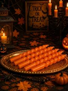 Orange Ribbed Scented Smokeless Candles, Halloween Decor Candles, Suitable For Cute Home Decor, Romantic Candlelight Dinner, Wedding Decoration, Holiday Gift, Meditation/Sleep, Christmas Tabletop Decor, Premium Gift For Best Friends (High-Quality Candles) - Incense and Candles - View 7