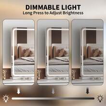 80*55*12cm Vanity Mirror With LED Lights, Makeup Mirror With 10X Magnification Mirror, 3 Color Modes Dimmable Touch Control USB Charging Desktop & Wall Mounted Light Up Mirror For Bedroom Dressing Room - White - View 5