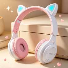 Gerripuer Foldable Wireless Cat Ear Headphones, Color-Changing Cat Ear Wireless Headphones, Built-In Microphone, Touch Control, Ultra-Long Battery Life, Suitable For Children/Gifts - View 18