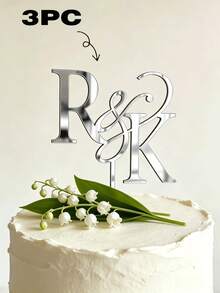 Custom Wedding Cake Topper, Personalized Mirror Acrylic Name & Initial Topper, Gold/Silver/Rose Gold Letter Cake Decoration, Suitable For Bride & Groom, Mr & Mrs Wedding Decor, Engagement, Anniversary, Bridal Shower - Cake Topper - View 15