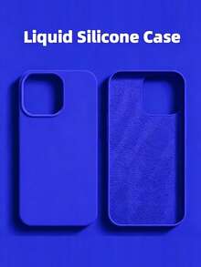1pc Luxury Liquid Silicone Phone Case, Compatible With Apple 17Pro Max 16Pro 11 13 12 14 15 Pro Max, Compatible With 16 Pro Max, Shockproof Protective Cover - Sapphire Blue - View 27