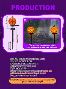 Solar Powered Halloween Pumpkin Path Lights, Easy To Install, Suitable For Yard, Patio, Garden, Walkway - Halloween Decoration, Outdoor Holiday Lighting Decorative Atmosphere Light - Jack-o'-lantern - View 11