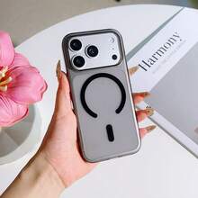 PC Full Coverage Large Hole High Transparency Magnetic Shockproof Phone Case, Cute Shock-Absorbing Camera Lens Protection Cover, Soft Ultra-Thin Protective Case, Compatible With Iphone 18 17 16 15 14 13 Pro Max 18 Pro Max 11 Phone Case, Various Holiday Gifts - Grey - View 4