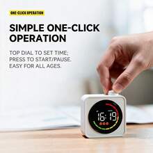 SULVGO Visual Timer Pomodoro Clock, 4-Color Ring Countdown Timer, Suitable For Children's Learning, Silent Ticking Focus Timer, With Magnetic Stand, Rechargeable Digital Timer, Applicable For Classroom, Office, Kitchen - minimalist style - View 11