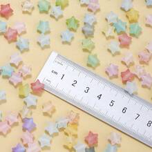 720pcs 10mm X 9mm Frosted Gold Foil Star Heart Acrylic Beads, Mixed Colors DIY Jewelry Making - Gold Glitter Stars - View 3