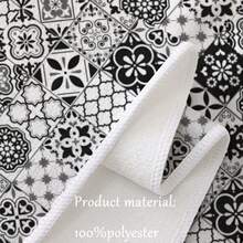 2pcs Vintage Bohemian Style Cleaning Cloths, Home Decor Towel Set, Soft Quick Dry Cleaning Cloths, Christmas Gift For Family And Friends, Best Kitchen Towels. - Black and White - View 4