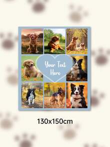 Custom Photo Text Throw Blanket, Personalized Picture Collage Fleece Blanket, Customized Pet Memory Photo Blanket For Sofa Bed Home Decor Gift - Multicolor - View 12