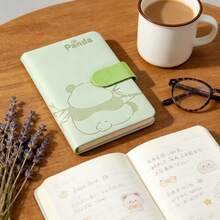 Cute Panda A6 Hardcover Notebook 200 Pages PU Leather Diary With Elastic Band, Stationery Supplies, Suitable For Students And Office Use - A5 - View 3
