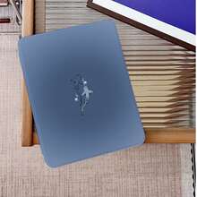 1件純色灰藍極簡線條藝術鯨鯊360°可旋轉平板保護殼，相容 iPad 11/A16/10代/Air4/5/6/Pro 12.9，相容 Galaxy Tab A8/A9 Plus/S6 Lite/S7/S9FE PLUS，相容小米，適合工作、旅行與居家使用，相容 OPPO Pad，相容 MatePad，相容 Vivo Pad，相容 Honor Pad，相容 Pad - 彩色 - 查看 4
