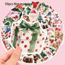 50pcs Matte Christmas Stickers Suitable For Plastic Glass Metal Asymmetrical Shaped Phone Cases - Multicolor - View 8