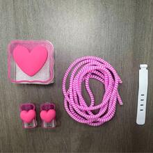 5pcs Rose Heart-Shaped Protective Sleeve Coiled Cord Compatible With IPhone 18W/20W Fast Charger, Soft Case Protector Compatible With IPhone 16/15/14/13 Charger, Ideal Gift - Hot Pink - View 8