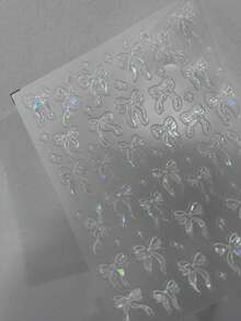 2/1pc Exquisite Butterfly Wings Nail Art Stickers Self-Adhesive Fragrance-Free Suitable For Hand And Foot Decoration Elegant Design Easy To Apply Suitable For Autumn, Halloween, Christmas DIY Manicure - White - View 8