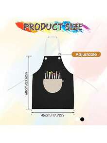 Children's Adjustable Waterproof Apron With Pockets, Unisex, Suitable For Painting, Cooking, Baking, Gardening, Craft Activities - Multicolor - View 11
