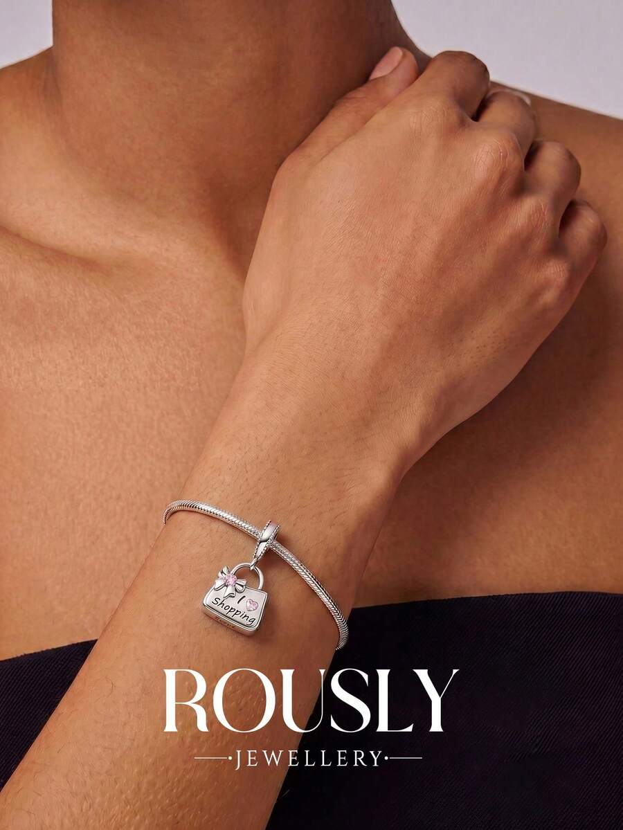 1 buah Liontin Manik-Manik Perjalanan Romantis, Liontin Berlian Imitasi, Cocok untuk DIY Gelang, Penting untuk Pembuatan Perhiasan Wanita