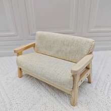 Miniature Realistic Double Sofa Model, Miniature Living Room Scene Prop Model Accessory, Pocket Scene DIY Decoration, Collectible Gift For Hobbyists And Enthusiasts - Multicolor - View 8