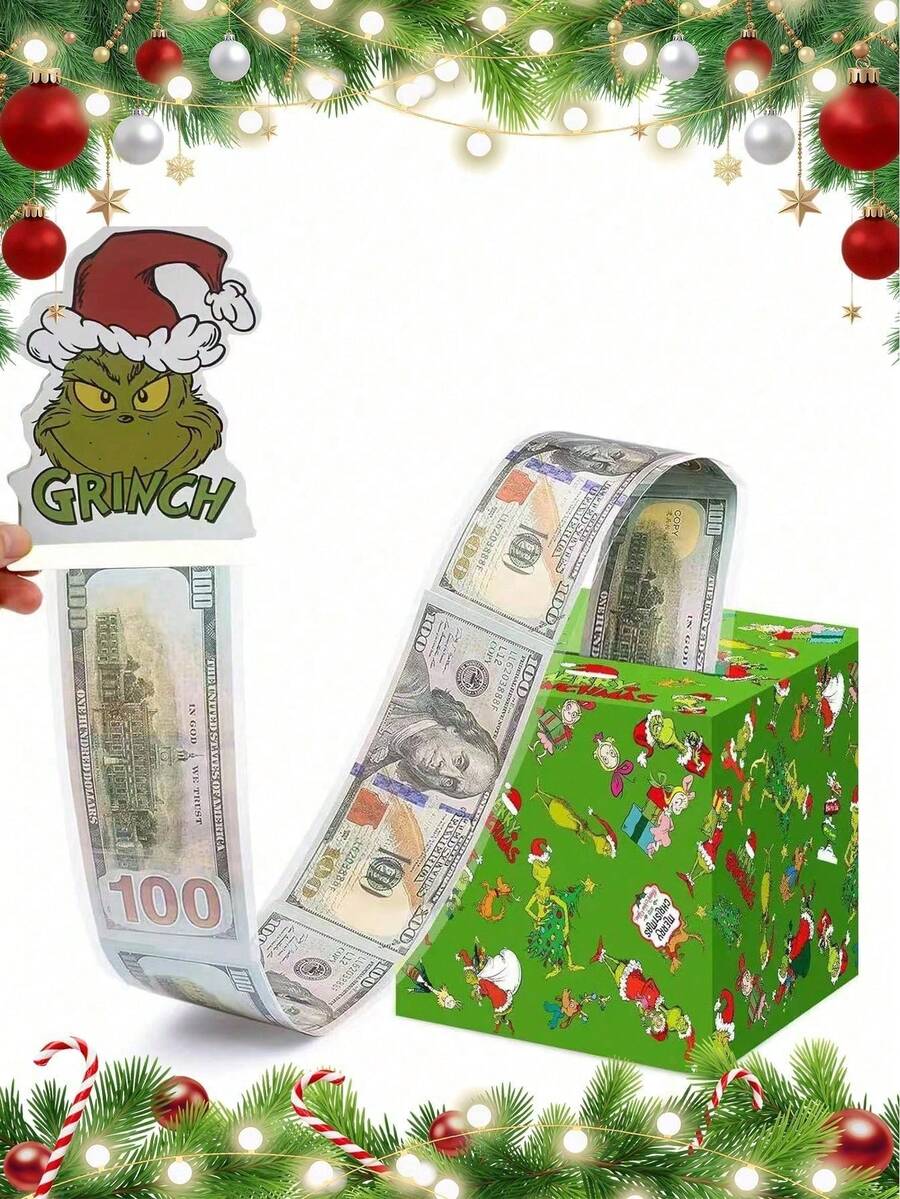Hasbro 1Set Grinchs Birthday Cash Gift Box, Fun Lottery Box, Creative Birthday And Christmas Party Gifts For Men And Women - One Size - View 1