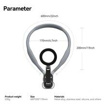 TELESIN Magnetic Neck Mount Phone Holder, POV Vlog Selfie Neck Mount, Hands-Free Phone Neck Mount, Chest Support Strap, Smartphone Video Recording - Gray With Mobile Phone Remote Control - View 12