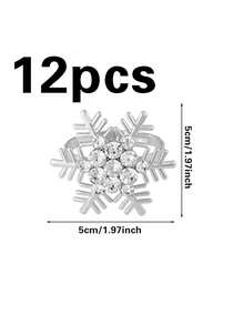 6/12pcs, Christmas Rhinestone Snowflake Napkin Rings, Suitable For Christmas Restaurant Table Decorations, Christmas Napkin Rings, Napkin Clips, Christmas Napkin Holders, Christmas Party Napkin Rings. - Multicolor - View 10